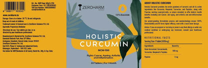 Holistic Curcumin ZEROHARM Supplement- 600mg (60 Veg Tablets) with 95%- image 2
