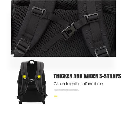 Arctic Hunter Travel Backpack For Men 35L RFID Anti-theft Pocket 15.6 Inch Laptop Bag 7 Zipper Pocket Water-Resistant Ergonomic Rubber Handle Lightweight for Commuting College Travel Abroad