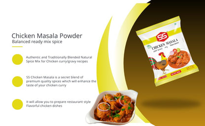SS MASALAS Chicken Masala Powder 280g | Ready Mix Blended Spices to Enhance the Taste of any Chicken Curry/Korma/gravy