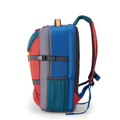 American Tourister Zipper Magna Pace Polyester Men's Backpack (Free Size, Multi-Coloured)