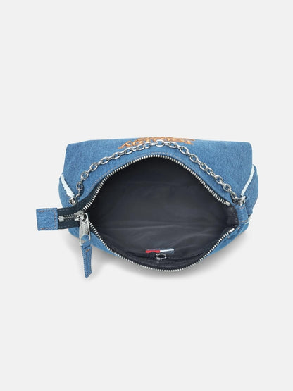 Tommy Hilfiger Logo Blue Cotton Sling Bag