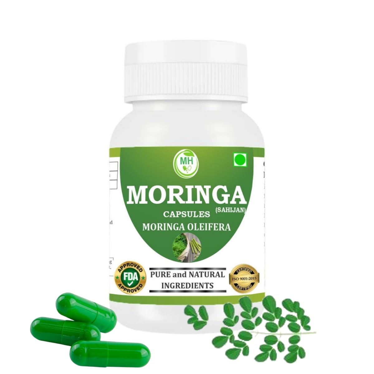 Morsan's Moringa (Moringa oleifera) Capsules, Pack of 60 x 500 mg. Veg. Capsules (1)