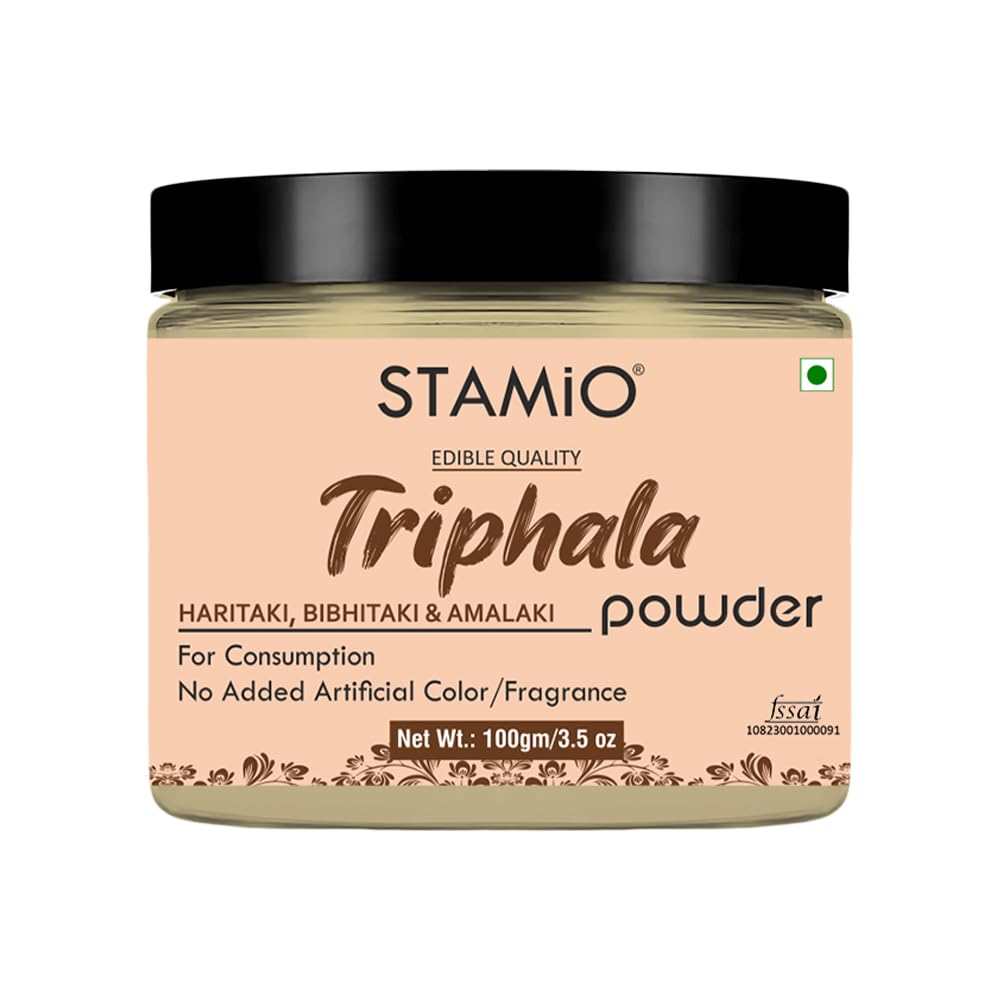 STAMIO Triphala Powder 100 gm | Amalaki | Bibhitaki | Haritaki | Digestive Healt