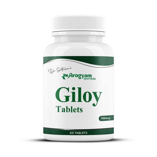 Dr. Satnam’s Arogyam Ayurveda Giloy (Guduchi) Extract 500mg Tablets | GMP Certified | 100% Pure Herbal | Supports Immune Health, Liver Wellness & Blood Purification | Daily Herbal Supplement | 60 Tablets