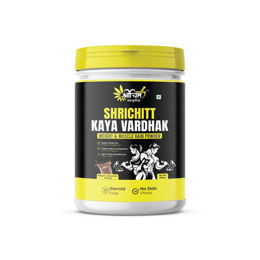 Shrichitt Ayurveda Kaya Vardhak Herbal Nutrition Powder for Weight & Muscle Support | Belgian Chocolate Flavour | 200g (Pack of 1)