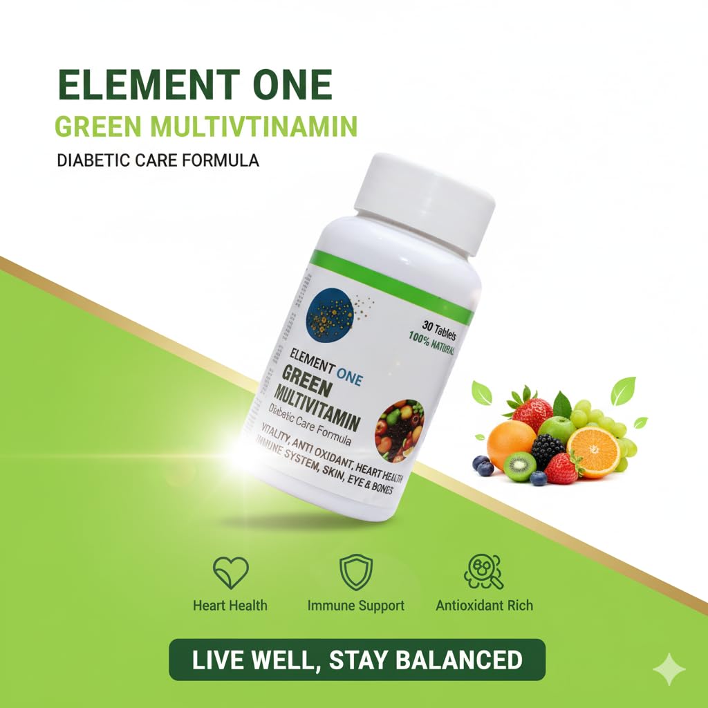 Green Multivitamin Supplement | Plant-Based Vitamins & Minerals with Antioxidant | Sugar-Free Formula | Daily Nutritional Support for Men & Women | Veg Tablets