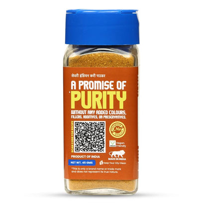 CRISTA 45 gms, Savoury Indian Curry Powder | Multipurpose Flavourful Blend | All Spices Powder | No Added Sugar | No Onion | No Garlic | Vegan | Zero added Colours, Additives & Preservatives