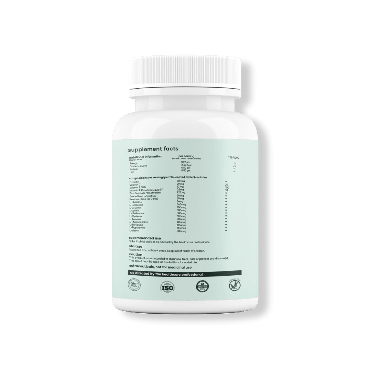Mars by GHC Biotin Tablets - 60 Tablets | Keratin, Hair Fall Control, Nourishment | Biotin Supplement for Hair Growth, Glowing Skin | Enhances Scalp Conditions, Boosts Hair Growth