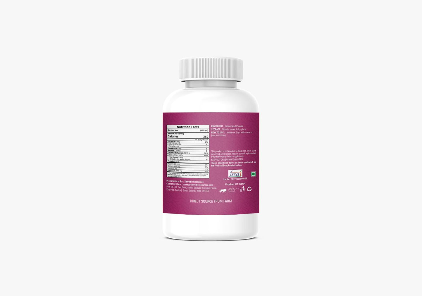Jamun Seeds Powder Herbal Supplements For Personal Health Care Improvement