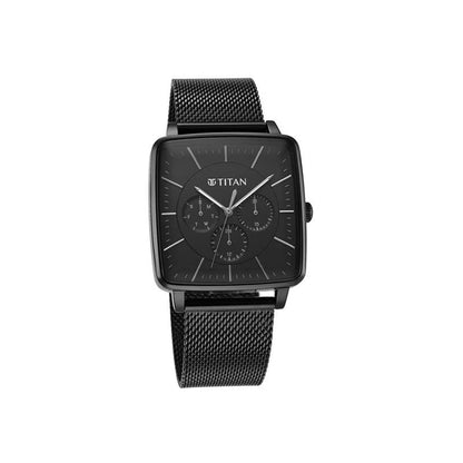 Titan Avant Garde Black Dial Quartz Multifunction Stainless Steel Strap- image 4