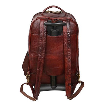 C COMFORT Leather Backpack Bag for Men and Women | Brown Trolley Backpack | Shoulder Backpack