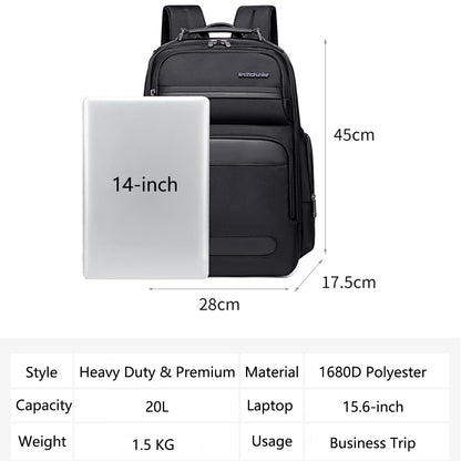 Arctic Hunter Premium Backpack with Shockproof Laptop Compartment 20L Heavy Duty Padded 1680D Polyester Multiple Pockets Smart Organizer Water/Scratch Resistant