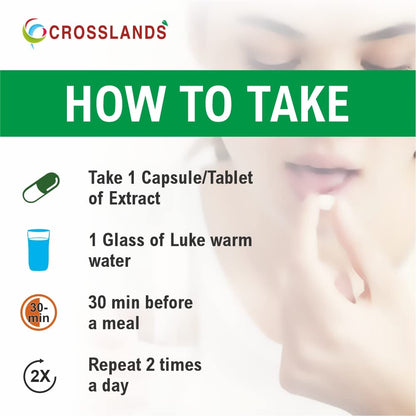 CROSSLANDS Pure Extract of Amla Capsules | 750mg | Natural Antioxidant | Immunity Enhancer | Natural Source of Vitamin C | Hair Growth Herbal Supplement | Improve Heart Health & Lower Cardiac Risk | Maintain Tryglycerides levels | Reduce Visceral Fat | 60