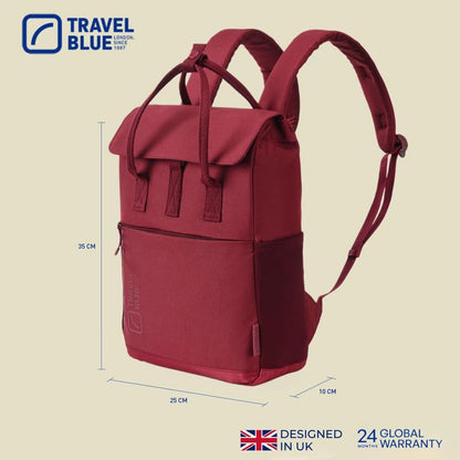 Travel Blue CITYSMART NEXT M Backpack for Women – Stylish Everyday Backpack with 13-inch Laptop Compartment (Red)