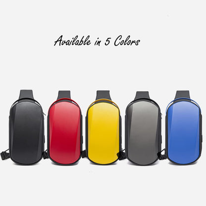 Red Lemon BANGE Waterproof TPU Unisex Travel Crossbody Sling Bag Chest Pack with USB charging (Grey)