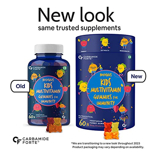 Carbamide Forte Multivitamin for Kids & Adults with Superfoods | Multivitamin Gummies for Kids Packed with 20 Nutrients | 60 Gummy Bears