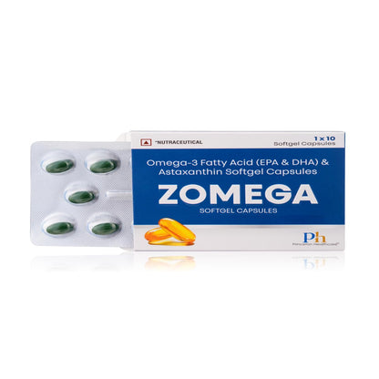 ZOMEGA Omega-3 Eye Health Softgel Capsules with Lutein, Zeaxanthin & Astaxanthin | Vision Support, Blue Light Protection & Retinal Health | Advanced AREDS-Inspired Formula | 10 Softgels