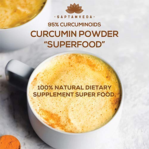 SAPTAMVEDA Premium Curcumin Powder 50 Grams, Pure Curcumin Extract Powder (Superior Turmeric Extract, 95% Curcuminoids) Immune & Joint Support - Natural and Pure Antioxidant Superfood, Immunity Booster, Ayurvedic Haldi Extract with Resealable Bag