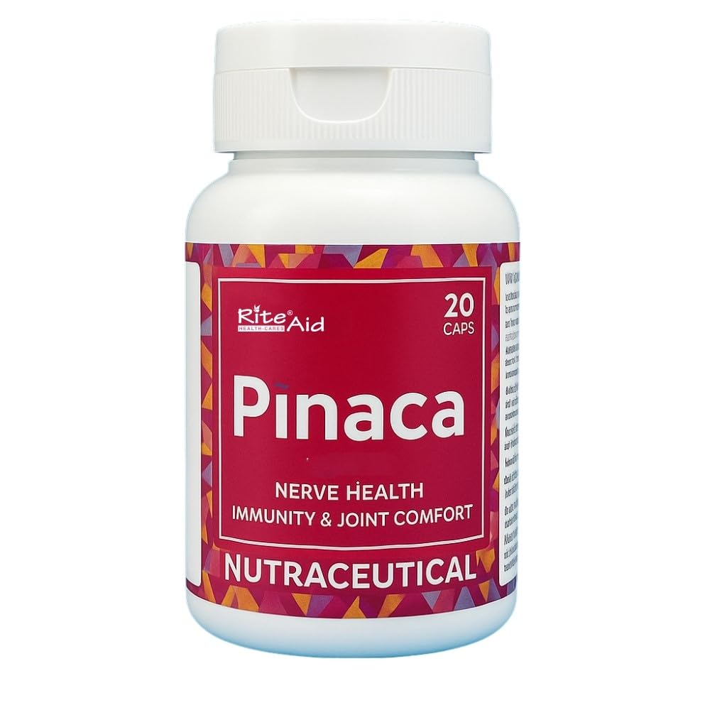 RITE AID HEALTH CARES Pinaca Nutraceutical Capsules for Nerve Health, Immunity & Joint Comfort | PEA, Alpha Lipoic Acid, Astaxanthin & Vitamin B1 | 20 Veg Capsules