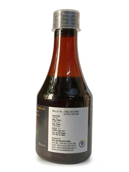 RITE AID HEALTH CARES ZYRA Ferrous Ascorbate & Folic Acid Suspension | Iron Supplement Syrup to Help Support Energy & Wellness | Gentle Formula with High Bioavailability (200ml)