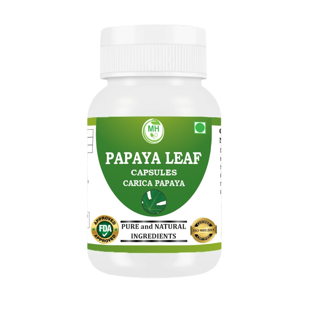 Morsan Healthcare Papaya Leaf Capsules 500 mg – 60 Veg Capsules | Herbal Supplement | Natural Papaya Extract | Vegan-Friendly | Plant-Based Formula | Made in India| (PACK OF 1)