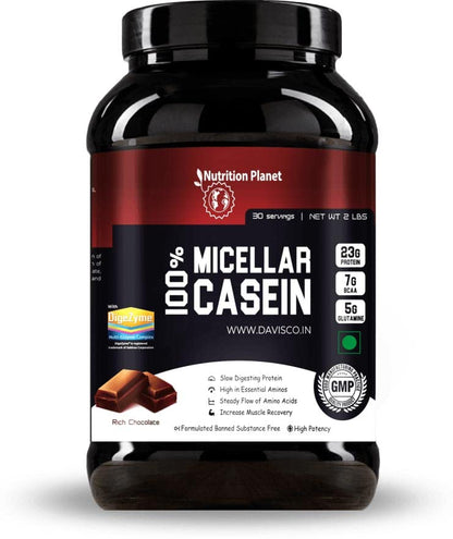 Nutrition Planet 100% Micellar Casein (With Added DigeZyme) for Pre/Post Workout