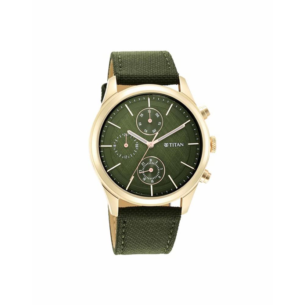 Titan Neo Splash Green Dial Quartz Analog with Date Fabric Strap Watch- image 3
