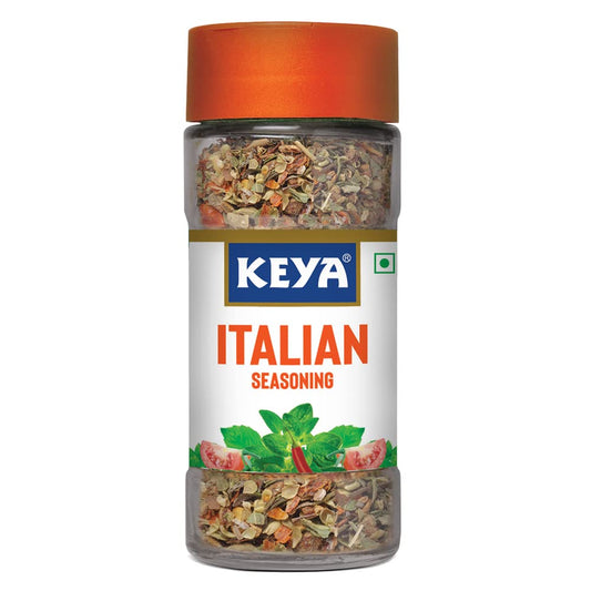 Keya Italian Seasoning, All Natural & Healthy Italian Spice Blend for Pizza, Pasta| Glass Bottle | Premium Herbs and Spices 35gm
