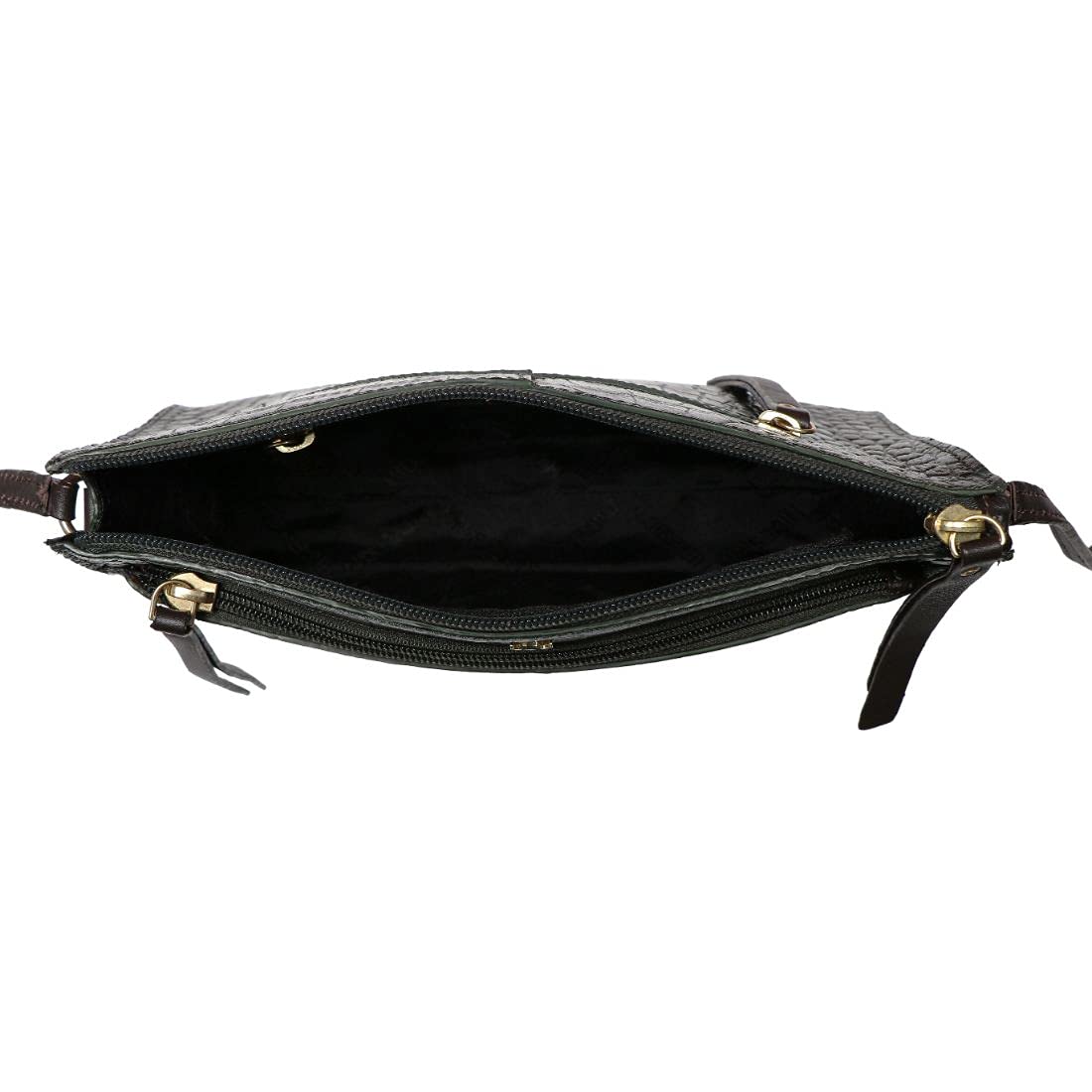 Hidesign Leather Sling Bag- Emerald Brown