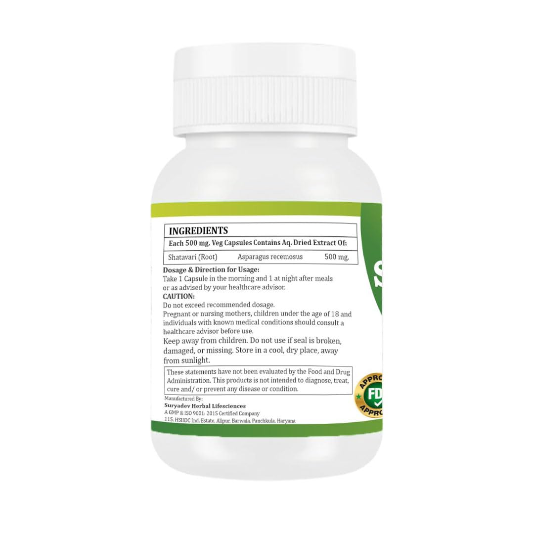 Morsan's Shatavari (Asparagus racemosus) Capsules, Pack of 60 x 500 mg. Veg. Capsules (1)