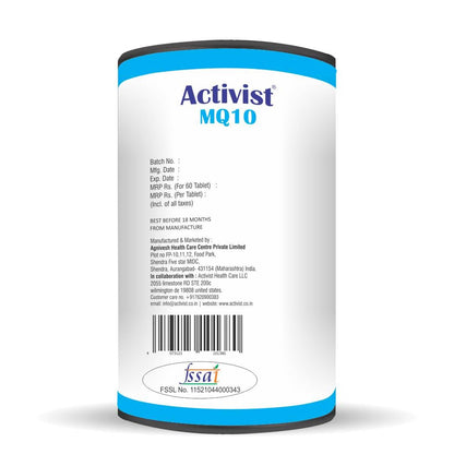 Activist- M Co enzyme Q10 L arginine Lycopene with L carnitine Astaxanthin Tablet | Nutritional Dietary Supplement | Multivitamin- 60 Tablets