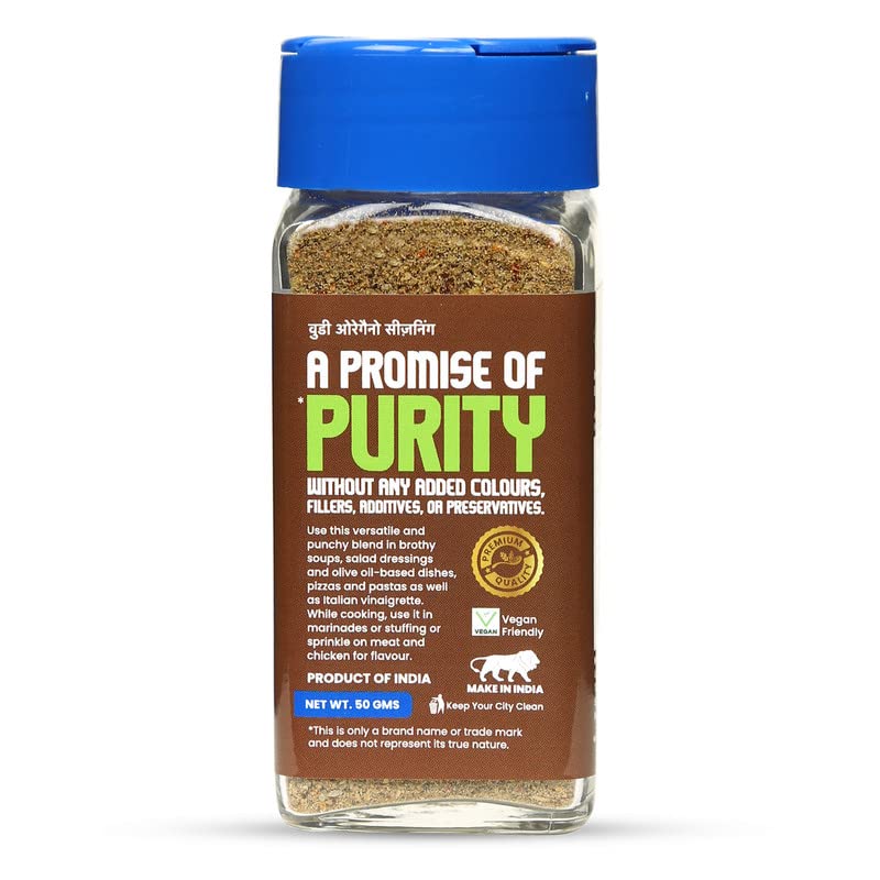 CRISTA Woody Oregano Seasoning | Fresh | Aromatic | Premium Spices & Herbs Blend | Vegan | Trans Fat Free | Cholesterol Free | Zero added Colours, Fillers, Additives & Preservatives | 50 gms