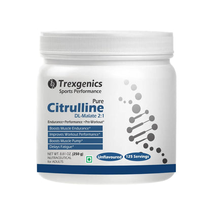 Trexgenics CITRULLINE Pure Powder (125 Servings) Endurance, Muscle Pump, Fatigue Control (250 gm) (Pack of 1)
