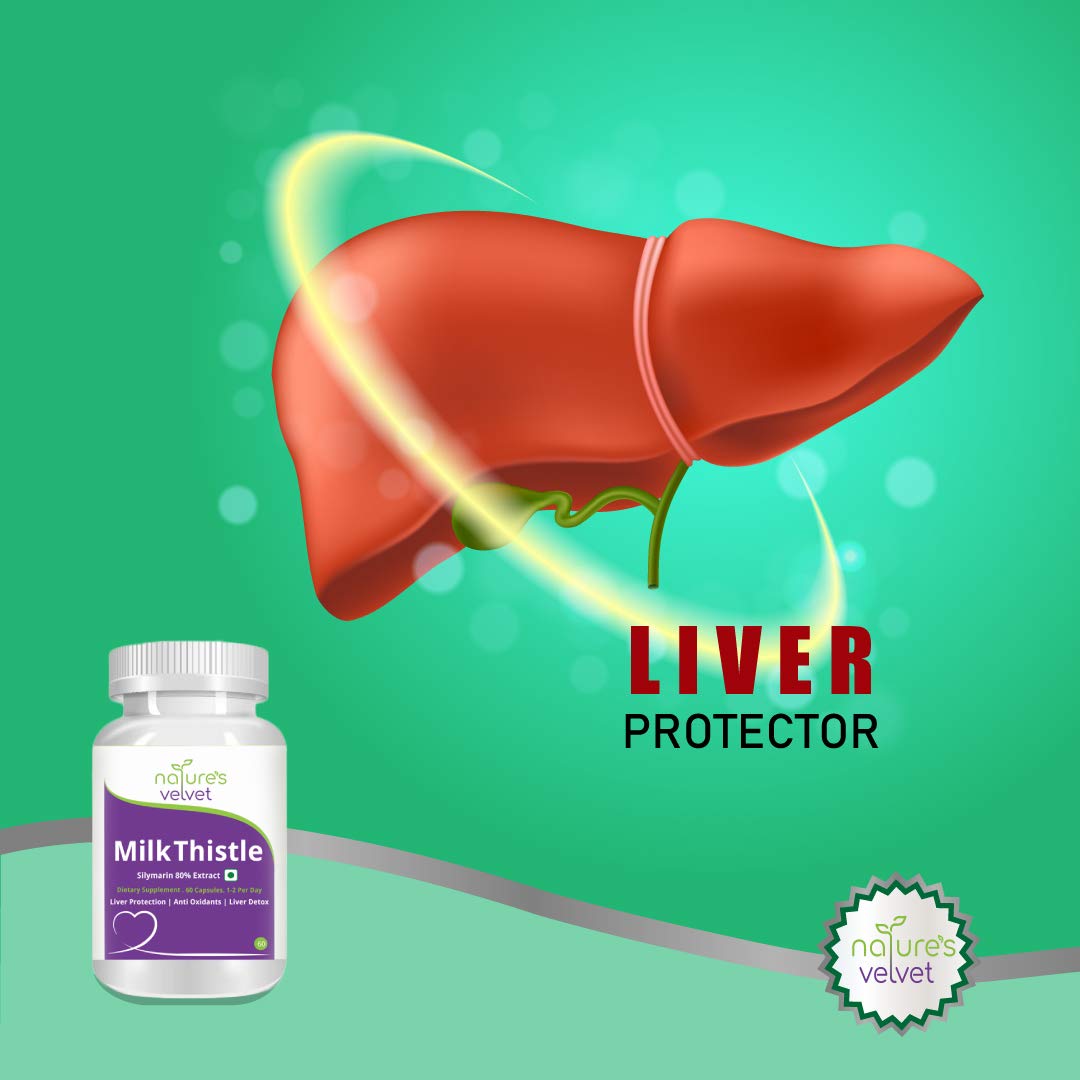 Nature's Velvet Milk Thistle 80% Silymarin Pure Extract - 60 Veg Capsul- image 2