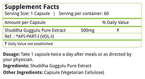 Natures Velvet Pure Extract Shuddha Guggulu 500mg - 60 Capsules- image 3