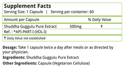 Natures Velvet Pure Extract Shuddha Guggulu 500mg - 60 Capsules- image 3