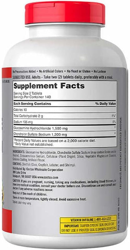 Kirkland Signature Extra Strength Glucosamine Chondroitin Tablets, 280- image 2