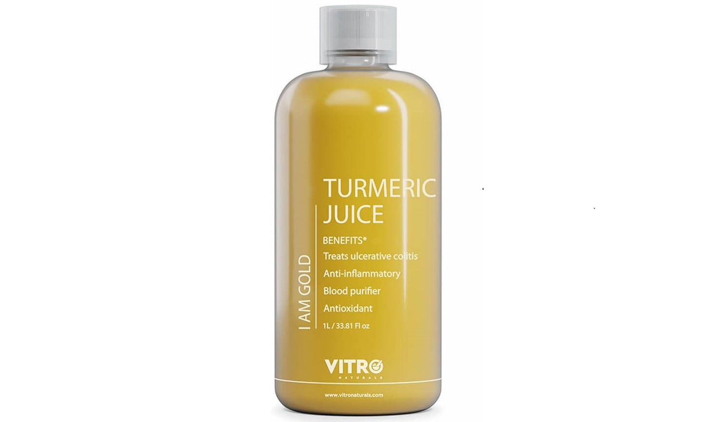Vitro Turmeric Juice with Black Pepper 1Ltr | Liquid Curcumin Supplement for Joint Support, Inflammation & Immunity | kachi haldi,Fast Absorbing Alternative to Turmeric Capsules & Curcumin Tablets (1ltr)