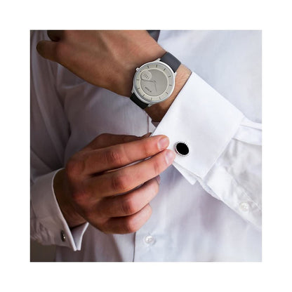 Titan Edge Baseline Grey Dial Analog Leather Strap Watch for Men-NS1843- image 2