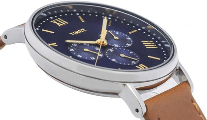 TIMEX Southview Analog Watch for Unisex with Blue Dial & Tan Strap and Water Rasistant Wrist Watches - TW2R29100UJ