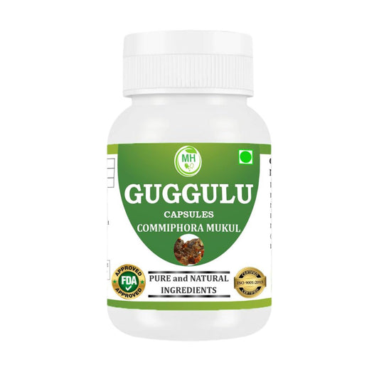 MORSAN HEALTHCARE | Guggulu Capsules 500mg – 60 Count | 1 Pack | Vegetarian | Plant-Based | Herbal Supplement | No Artificial Additives | Gluten-Free | Organic | Commiphora wightii |