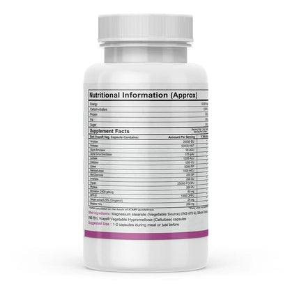 Autoimmunity Care Veg Digest All Care – Complete Digestive Enzymes Supplement with Betaine HCl | Supports Faster Digestion, Acidity, Bloating & Gas Relief | Digestive Enzyme Tablets | 30 Caps (30 dose)