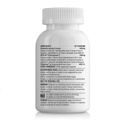 Unived Colox, For Exercise-Induced Inflammation, Injury, & Rehab | Pain Relief, Supports Muscle & Tissue Strengthening, Joint Support | Boswellia, BCM-95® Curcumin, D3| 60 Capsules, 1 month Supply