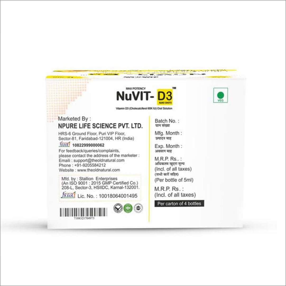 The Old Natural Nuvit D3 Vitamin D3 60000 Iu I Cholecalciferol Vitamin- image 4