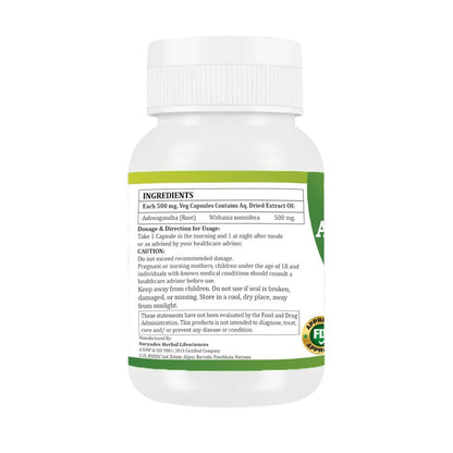 Morsan's Ashwagandha (Withania sominfera) Capsules, Pack of 60 x 500 mg. Veg. Capsules (2)