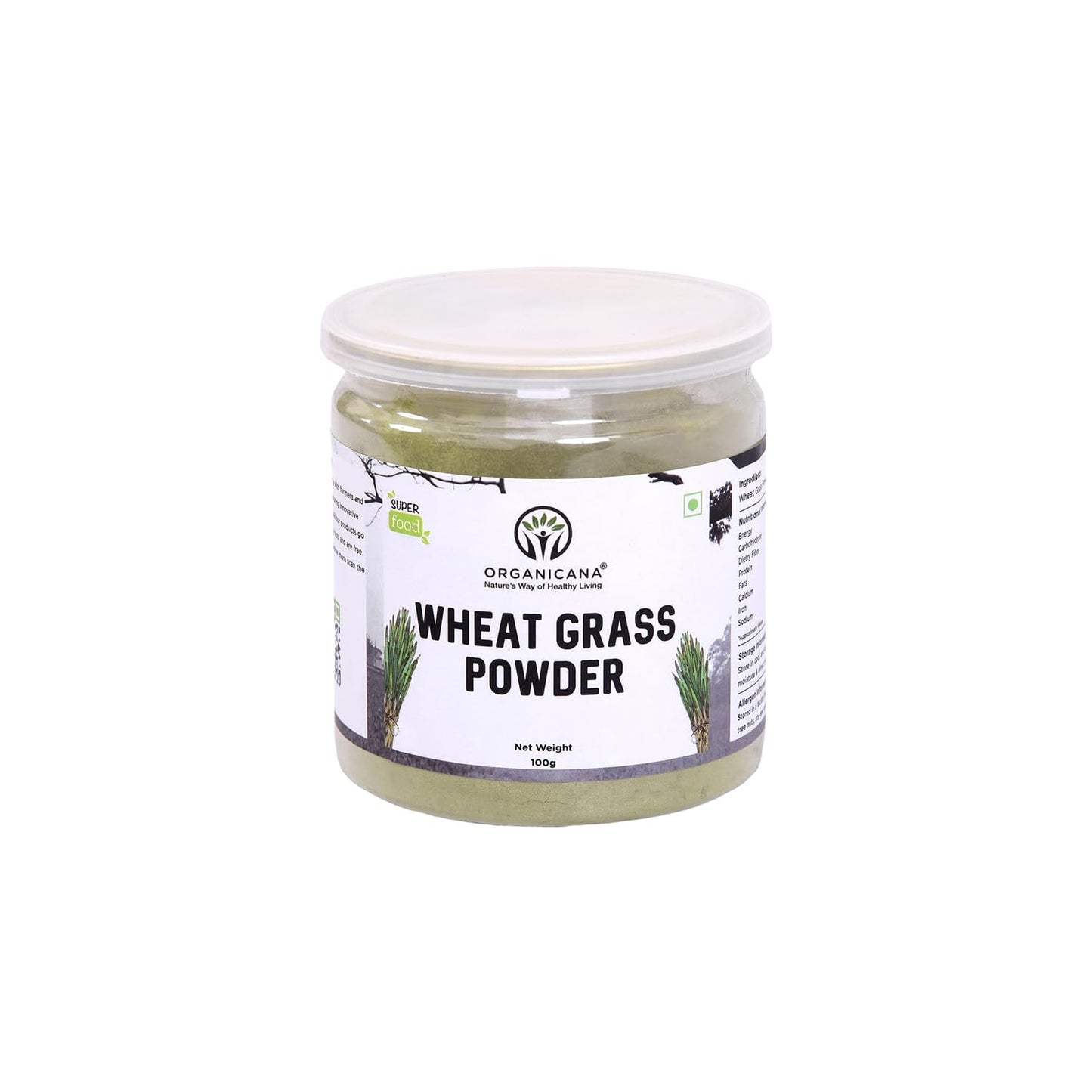 Organicana Organic Wheatgrass Powder - 100g (Pack of 1) Supports Immunity & Boos