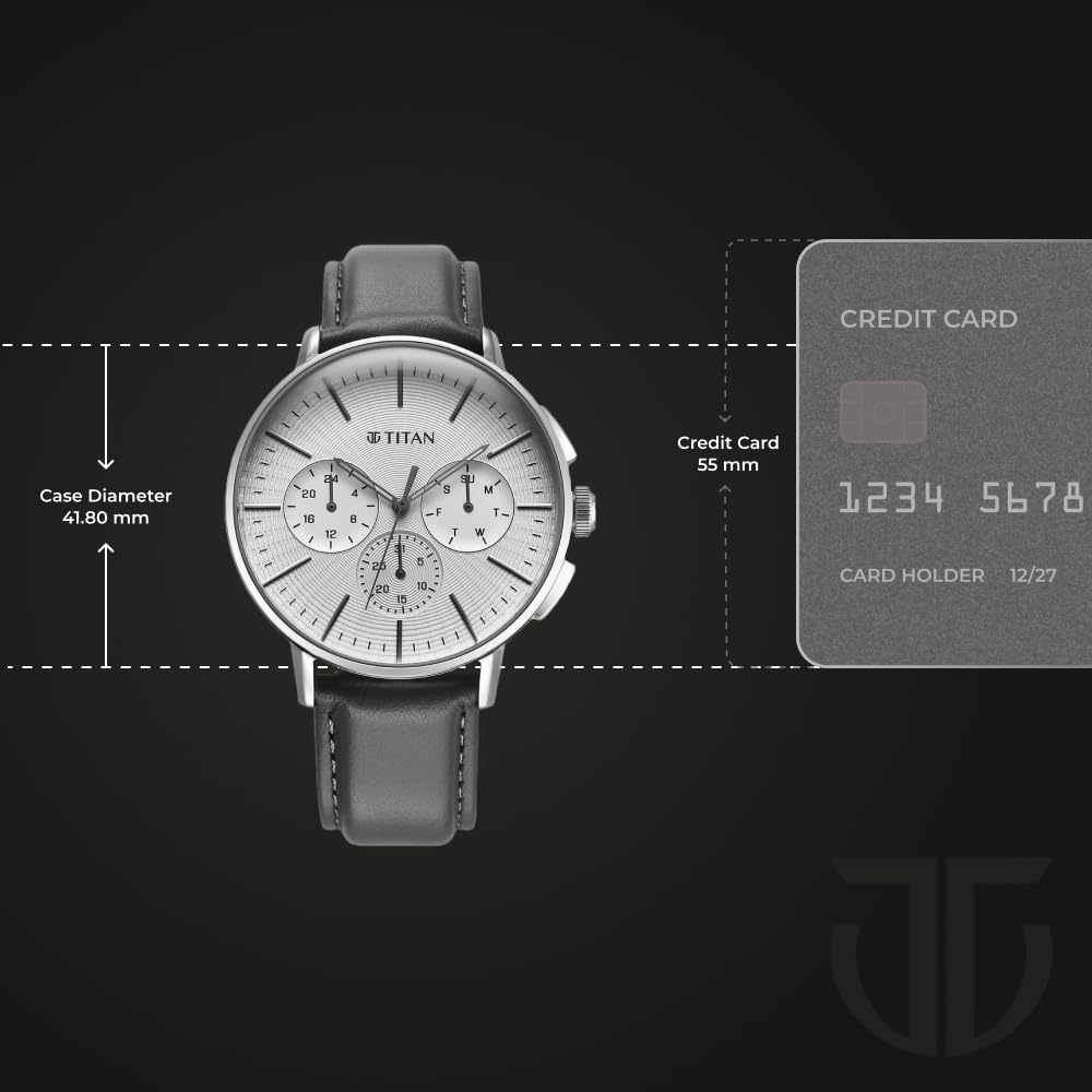 Titan Analog Silver White Dial Men's Watch-90200SL01- image 2