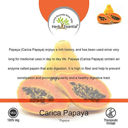 Herb Essential Papaya Tablet, 500 mg,60 Tablets | Boosts Immunity | Natural Detox