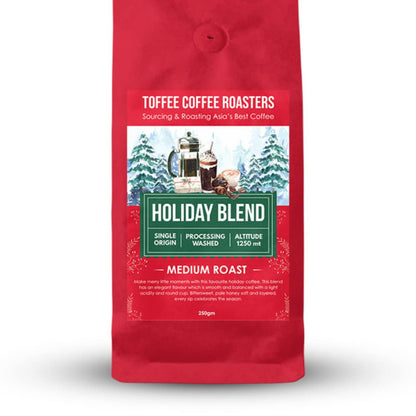 Toffee Coffee Roasters | Holiday Blend | As Seen On Shark Tank | 100% Arabica | Speciality Blend | Freshly Roasted Coffee | Size: 250gm | Grind: Aeropress
