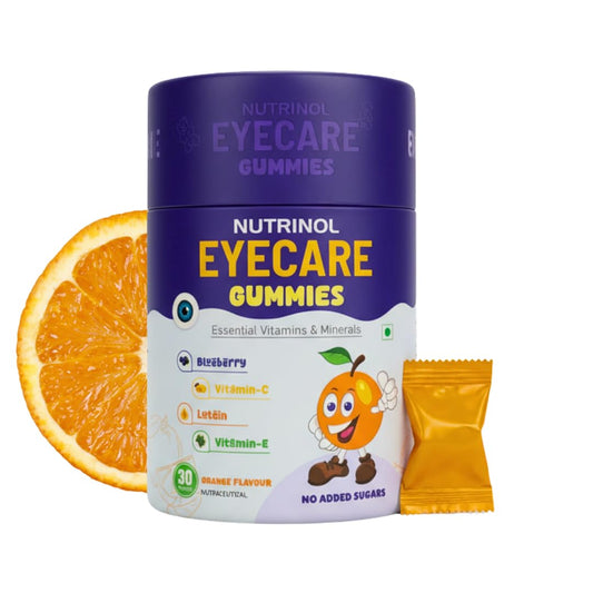 Knoll Healthcare Nutrinol Eye Defense Gummies with Lutein & Zeaxanthin | Reduces Digital Strain | Orange Flavor 30 Gummies | Eye Vision Support Supplement for Men & Women | Natural 9 Ingredients